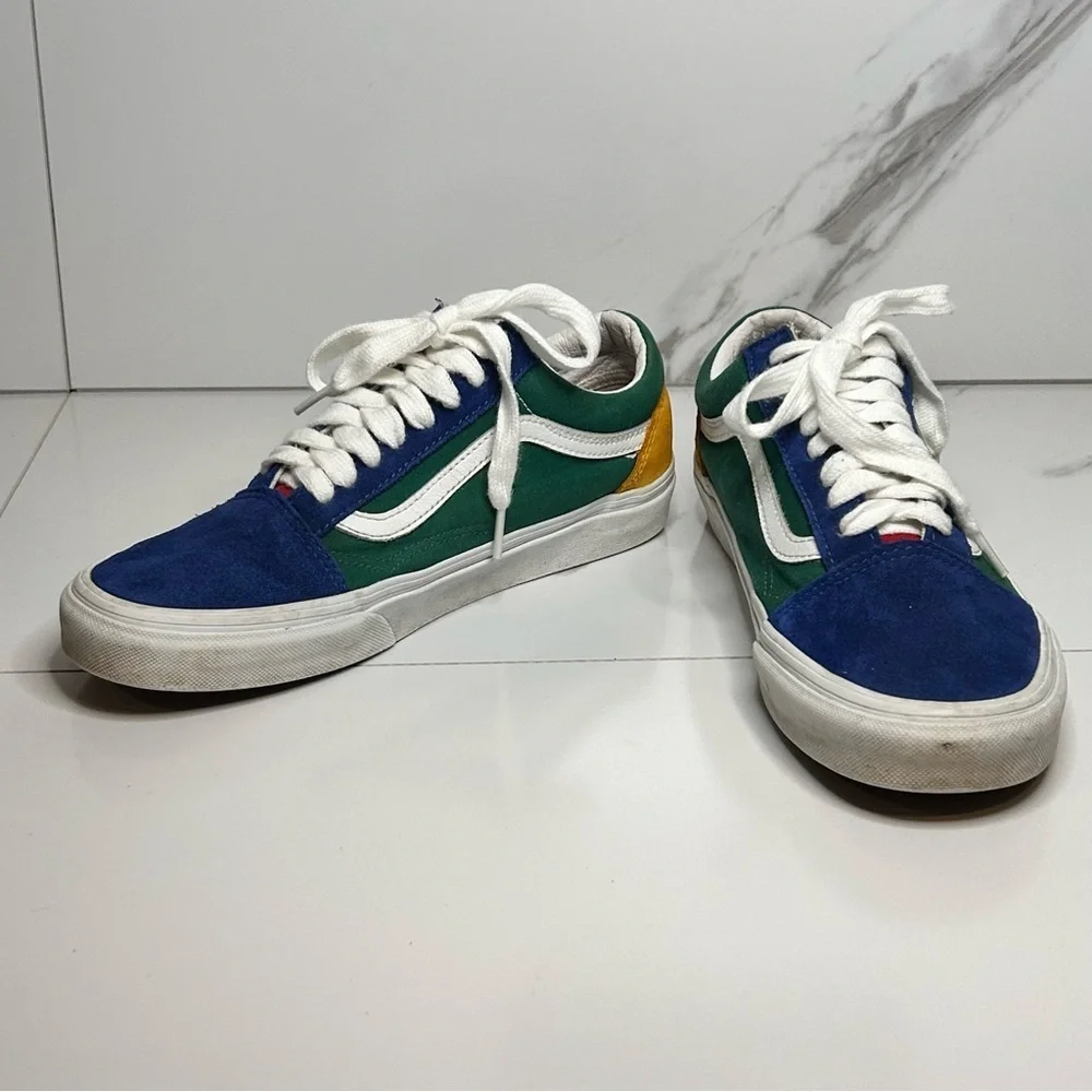 Vans Old Skool Yacht Club Blue Yellow Red and Green Sneakers Size 8